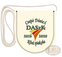 Polifilc alapon Iskolacímerrel hímzett Ballagási tarisznya, pamut zsinórral - Csapó Dániel Középiskola