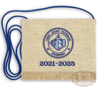 Vászon Hímzett Iskola logós Ballagási tarisznya - Szent József Technikum Jászberény