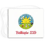 Fehér vászonra festett óvodás Ballagási tarisznya, fehér pamut zsinórral