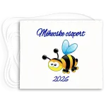 Fehér vászonra festett óvodás Ballagási tarisznya, fehér pamut zsinórral 2002