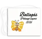 Fehér vászonra festett óvodás Ballagási tarisznya, fehér pamut zsinórral 2003