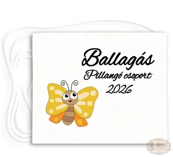 Fehér vászonra festett óvodás Ballagási tarisznya, fehér pamut zsi - 1