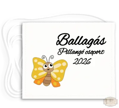 Fehér vászonra festett óvodás Ballagási tarisznya, fehér pamut zsi - 1