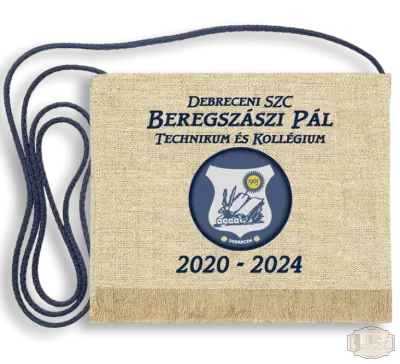 Vászon iskola logós festett Ballagási tarisznya - Beregszászi Pál Technikum - Debrecen