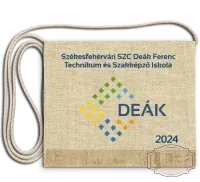 Vászon iskola logós festett Ballagási tarisznya - Deák Ferenc Technikum - Székesfehérvár