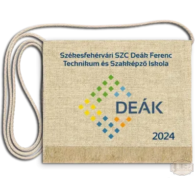 Vászon iskola logós festett Ballagási tarisznya - Deák Ferenc Technikum - Székesfehérvár