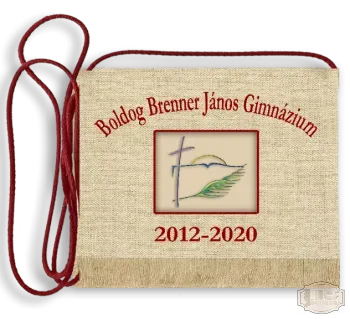 Vászon iskola logós festett Ballagási tarisznya - Boldog Brenner János Gimnázium - Szombathely
