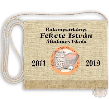 Vászon iskola logós festett Ballagási tarisznya - Fekete István Ált. Isk. - Bakonysárkány