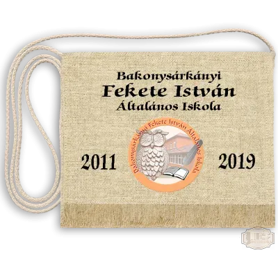 Vászon iskola logós festett Ballagási tarisznya - Fekete István Ált. Isk. - Bakonysárkány
