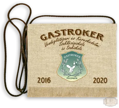 Vászon iskola logós festett Ballagási tarisznya - Gastroker Szakközépiskola - Veszprém