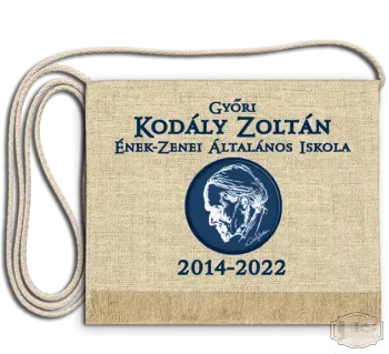 Vászon portrés festett Ballagási tarisznya - Kodály Zoltán Ének-Zenei Ált. Isk. - Győr