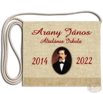 Vászon portrés festett Ballagási tarisznya - Arany János Általános Iskola
