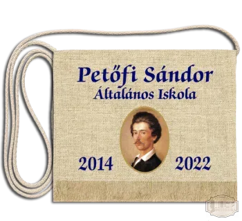 Vászon portrés festett Ballagási tarisznya - Petőfi Sándor Általános Iskola