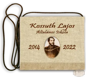 Vászon portrés festett Ballagási tarisznya - Kossuth Lajos Általános Iskola