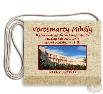 Vászon iskola logós festett Ballagási tarisznya - Vörösmarty Mihály Református Ált. Isk. - Budapest