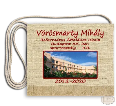 Vászon iskola logós festett Ballagási tarisznya - Vörösmarty Mihály Református Ált. Isk. - Budapest