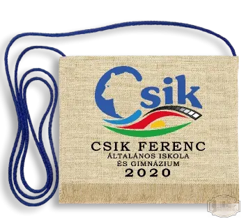 Vászon iskola logós festett Ballagási tarisznya - Csik Ferenc Ált. Isk. és Gimn. - Budapest