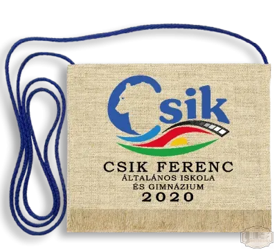 Vászon iskola logós festett Ballagási tarisznya - Csik Ferenc Ált. Isk. és Gimn. - Budapest