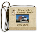 Vászon iskola logós festett Ballagási tarisznya - Kántor Mihály Ált. Isk. - Kántorjánosi