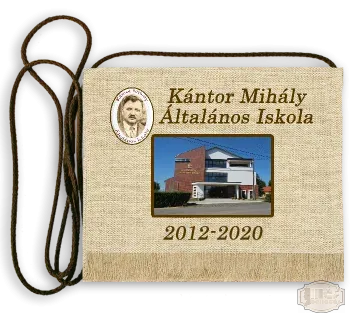 Vászon iskola logós festett Ballagási tarisznya - Kántor Mihály Ált. Isk. - Kántorjánosi