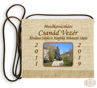 Vászon iskola logós festett Ballagási tarisznya - Csanád Vezér Ált. Isk. - Mezőkovácsháza