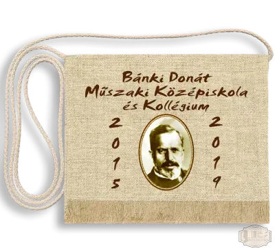 Vászon iskola logós festett Ballagási tarisznya - Bánki Donát Műszaki Középiskola