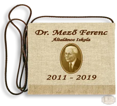 Vászon iskola logós festett Ballagási tarisznya - Dr. Mező Ferenc Ált. Isk. - Budapest
