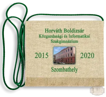 Vászon iskola logós festett Ballagási tarisznya - Horváth Boldizsár Szakgimnázium - Szombathely