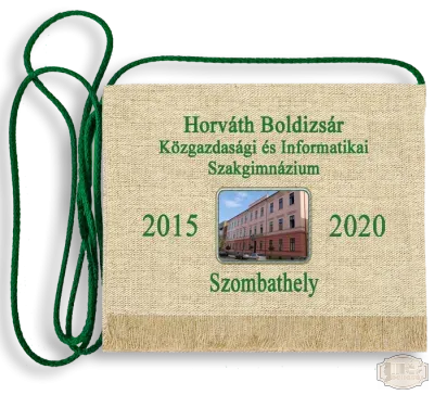 Vászon iskola logós festett Ballagási tarisznya - Horváth Boldizsár Szakgimnázium - Szombathely