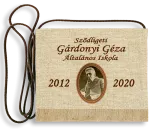 Vászon iskola logós festett Ballagási tarisznya - Gárdonyi Géza Ált. Isk. - Sződliget