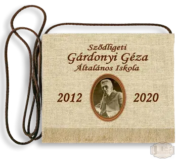 Vászon iskola logós festett Ballagási tarisznya - Gárdonyi Géza Ált. Isk. - Sződliget