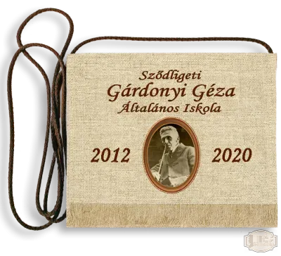 Vászon iskola logós festett Ballagási tarisznya - Gárdonyi Géza Ált. Isk. - Sződliget