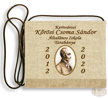 Vászon iskola logós festett Ballagási tarisznya - Kertvárosi Kőrösi Csoma Sándor Ált. Isk. - Tatabánya