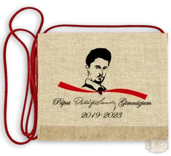 Vászon festett Ballagási tarisznya - Petőfi Sándor Gimnázium - Pápa