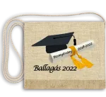 Vászon festett Ballagási tarisznya színes képpel és ballagás felirattal