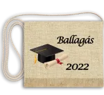 Vászon festett Ballagási tarisznya színes oklevél képpel és ballagás felirattal
