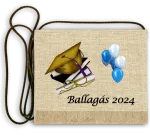 Vászon festett Ballagási tarisznya színes léggömbös képpel és ballagás felirattal