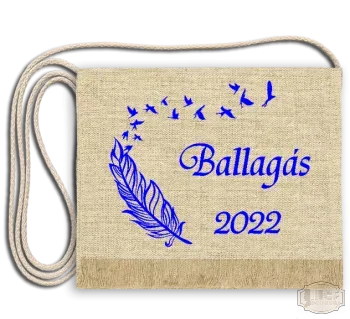 Vászon festett Ballagási tarisznya egyedi felirattal és rajzzal