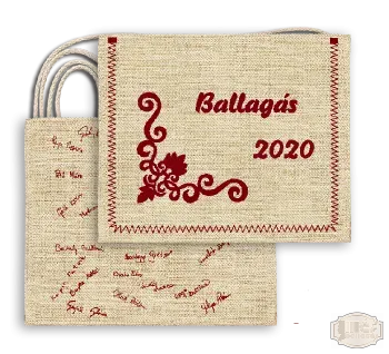 Vászon festett Ballagási tarisznya kétoldalon nyomtatva - Osztálynévsorral és felirattal