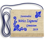 Vászon festett Ballagási tarisznya - Egyedi felirattal - Móricz Zsigmond Gimnázium - Szentendre