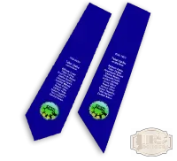 Ballagási nyakkendő osztálynévsorral, iskolalogóval Gábor Dénes Isaszeg