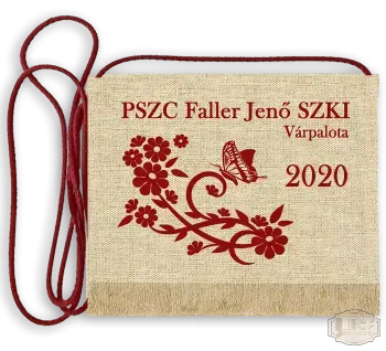 Vászon festett Ballagási tarisznya - Egyedi felirattal - Faller Jenő Szakközép - Várpalota