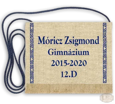 Vászon festett Ballagási tarisznya - Egyedi felirattal - Móricz Zsigmond Gimnázium