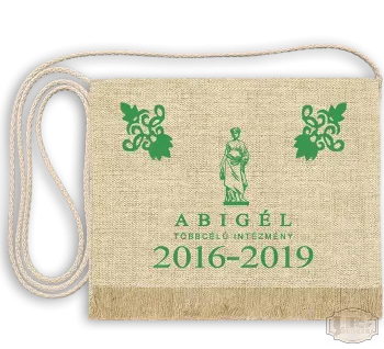 Vászon festett Ballagási tarisznya - Egyedi felirattal - Abigél - Nyíregyháza