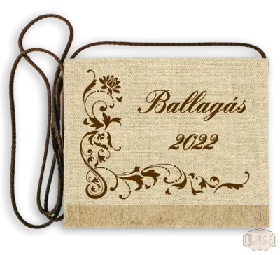 Vászon festett Ballagási tarisznya - Egyedi felirattal - barna szitanyomattal