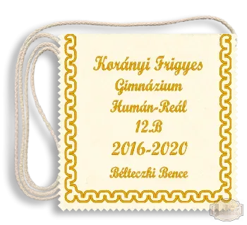 Polifilc alapon Iskola neves ballagási tarisznya, évszámmal, névre szólóan - pamut zsinórral