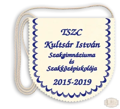 Hímzett ballagási tarisznya, filc alapon Iskolanévvel, évszámpárral - pamut zsinórral