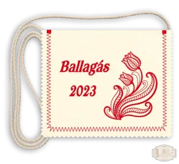 Virágmintás ballagási tarisznya - stilizált tulipánnal, ballagás felirattal, évszámmal