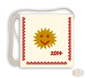 Óvodás hímzett ballagási tarisznya, pamut zsinórral, napsugár mintával OV-2-24