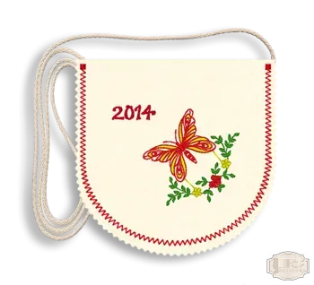 Óvodás hímzett ballagási tarisznya, pamut zsinórral, pillangó mintával OV-1 - 27